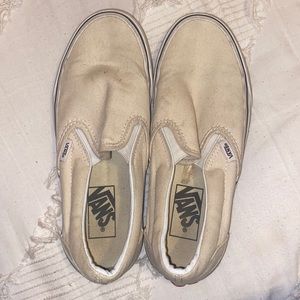 Cream Slide On Vans